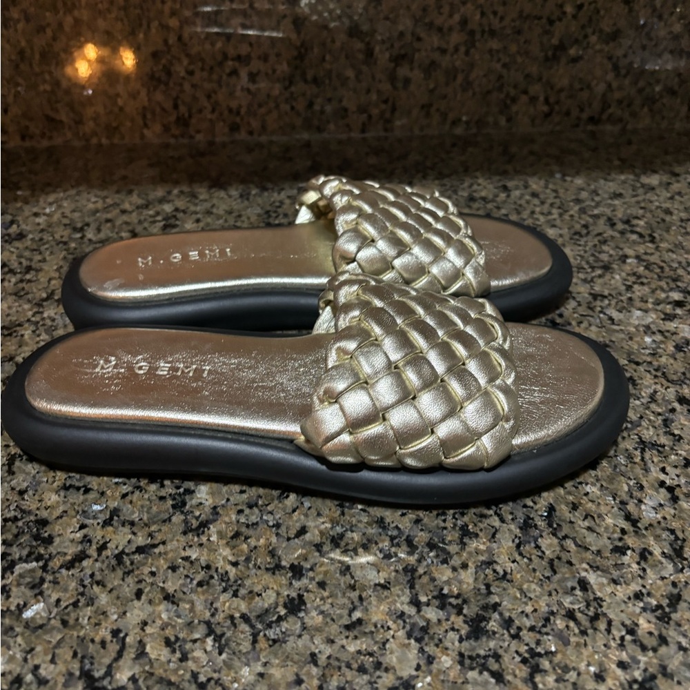 M. Gemi Gold Braided Sandals Luxurious Design